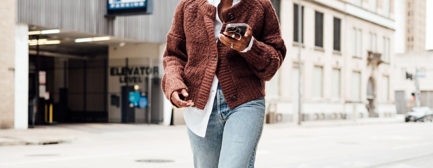 a person walking on a street